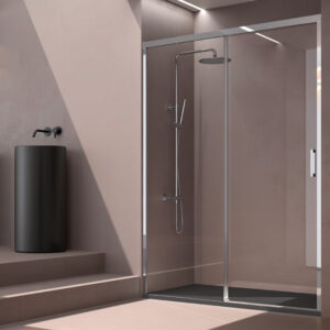 MAMPARA DUCHA CROMO FRONTAL CORREDERA MODELO PRYMER