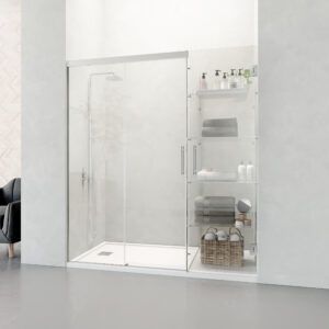 MAMPARA DUCHA FRONTAL CORREDERA + FIJO + ABATIBLE MODELO RENNES