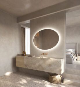 espejo ovalado para cuarto de baño