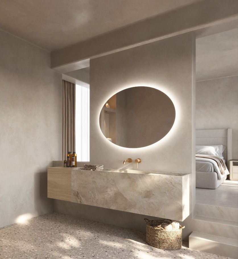 espejo ovalado para cuarto de baño