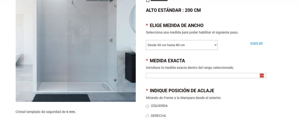 ejemplo de mampara a medida
