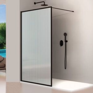 MAMPARA FRONTAL FIJA NEGRO MATE | ACANALADO MODELO FRESH