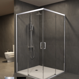 MAMPARA DUCHA ANGULAR 2 FIJOS + 2 CORREDERAS CROMO MODELO EASY