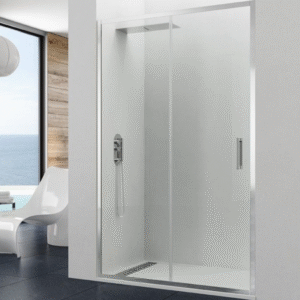 MAMPARA DUCHA FRONTAL CROMO 1 FIJO + 1 CORREDERA MODELO PRESTIGE