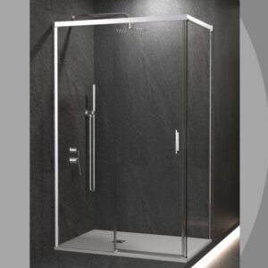 MAMPARA DE DUCHA CROMO 1 FIJO + 1 CORREDERA + 1 LATERAL FIJO MODELO STYLO