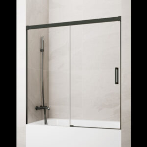 MAMPARA DE BAÑERA TITANIO 1 FIJO + 1 CORREDERA MODELO BASIC