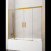 MAMPARA DE BAÑERA ORO CEPILLADO 2 FIJOS + 2 CORREDERAS MODELO BASIC - Thumbnail Image 1